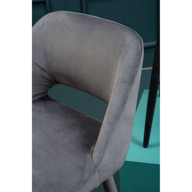 Orsina Warren Grey Velvet Bar Chair | Mid-Century Modern Counter Stool