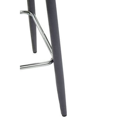 Orsina Warren Grey Velvet Bar Chair | Mid-Century Modern Counter Stool