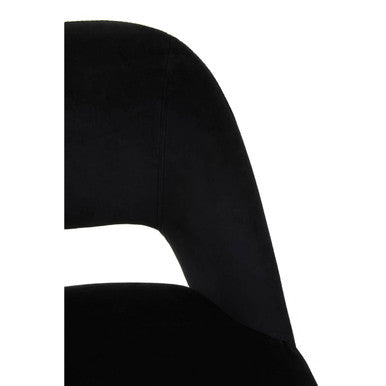 Orsina Warren Bar Chair – Mid-Century Black Velvet Counter Stool