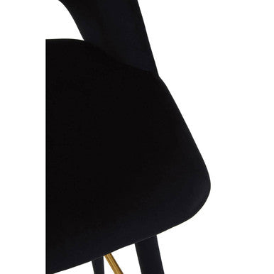 Orsina Warren Bar Chair – Mid-Century Black Velvet Counter Stool