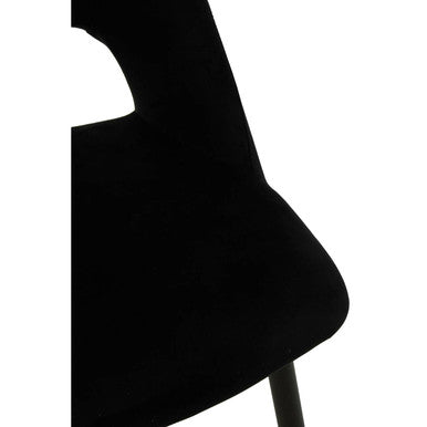 Orsina Warren Black Velvet Dining Chair – Modern Glam with Gold Tips