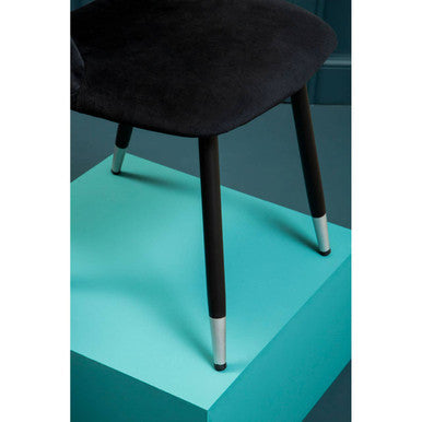 Orsina Warren Black Velvet Dining Chair | Modern Cutout Back Design
