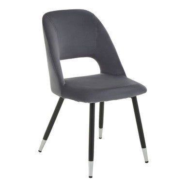 Orsina Warren Grey Velvet Dining Chair | Modern Upholstered Seating