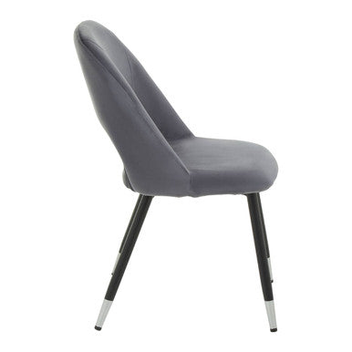 Orsina Warren Grey Velvet Dining Chair | Modern Upholstered Seating