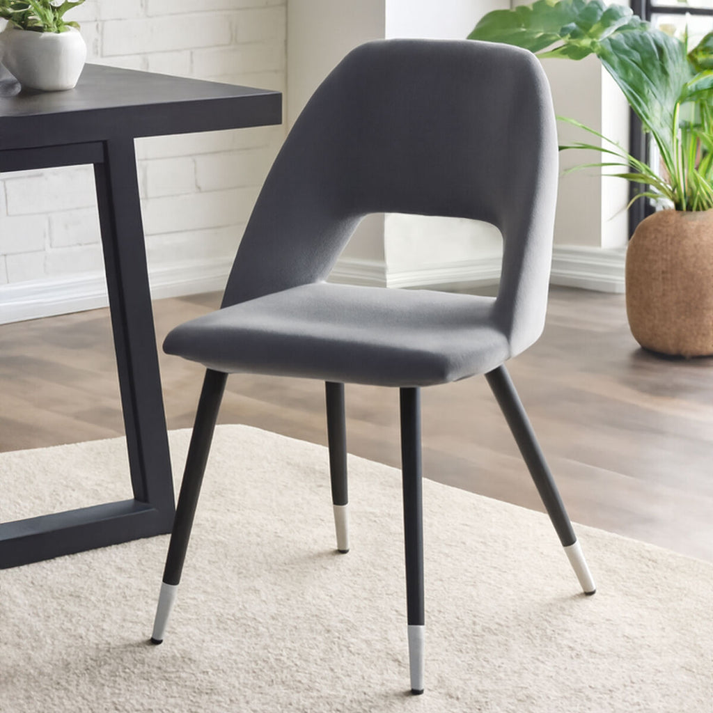 Orsina Warren Grey Velvet Dining Chair | Modern Upholstered Seating