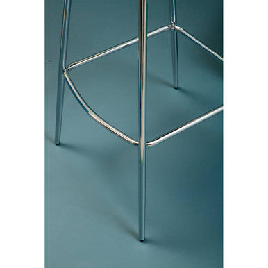 Orsina Warton Grey Velvet Bar Stool – Quilted Seat with Chrome Legs