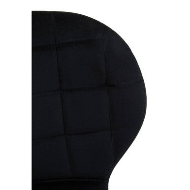 Orsina Warton Black Velvet Dining Chair with Quilted Gold Legs