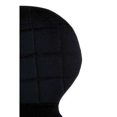 Orsina Warton Dining Chair – Black Velvet with Quilted Silver Legs