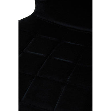 Orsina Warton Dining Chair – Black Velvet with Quilted Silver Legs
