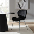 Orsina Warton Dining Chair – Black Velvet with Quilted Silver Legs