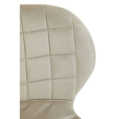 Orsina Warton Mink Velvet Dining Chair | Quilted Seat with Gold Legs