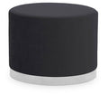 Orsina Hagen Round Velvet Stool – Black and Silver Contemporary Seating
