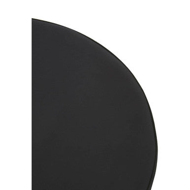 Orsina Hagen Round Velvet Stool – Black and Silver Contemporary Seating