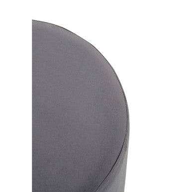 Orsina Hagen Round Velvet Stool – Grey and Gold Vanity Seating