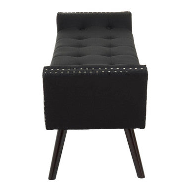 Orsina Alea Black Fabric Entryway Bench – Tufted Modern Accent Seat