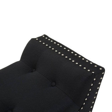 Orsina Alea Black Fabric Entryway Bench – Tufted Modern Accent Seat