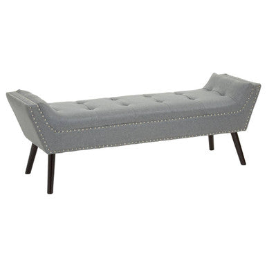Orsina Alea Grey Fabric Bench – Tufted Upholstered Entryway Seating