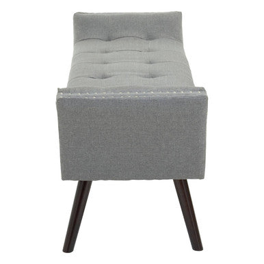 Orsina Alea Grey Fabric Bench – Tufted Upholstered Entryway Seating