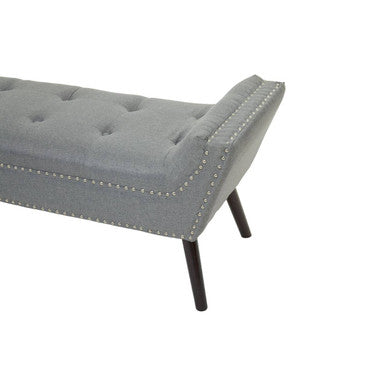 Orsina Alea Grey Fabric Bench – Tufted Upholstered Entryway Seating