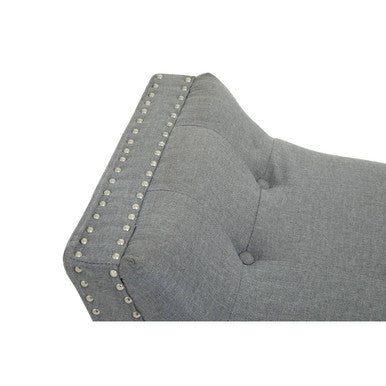 Orsina Alea Grey Fabric Bench – Tufted Upholstered Entryway Seating