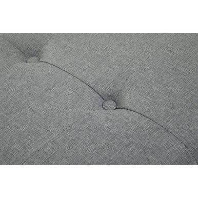 Orsina Alea Grey Fabric Bench – Tufted Upholstered Entryway Seating