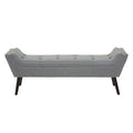 Orsina Alea Grey Fabric Bench – Tufted Upholstered Entryway Seating