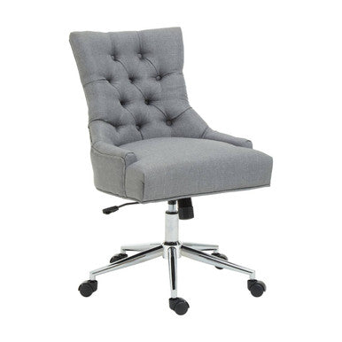 Orsina Anita Home Office Chair – Grey Fabric with Chrome Swivel Base