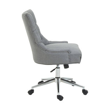 Orsina Anita Home Office Chair – Grey Fabric with Chrome Swivel Base