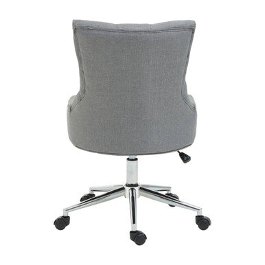 Orsina Anita Home Office Chair – Grey Fabric with Chrome Swivel Base