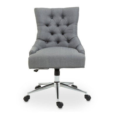 Orsina Anita Home Office Chair – Grey Fabric with Chrome Swivel Base