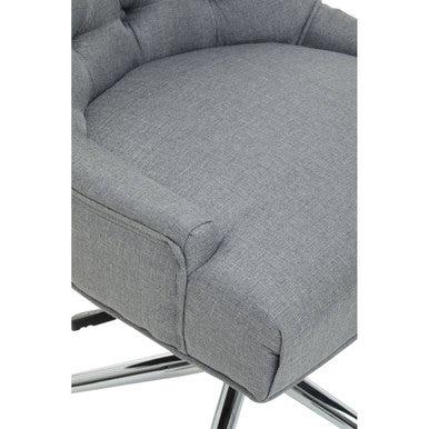 Orsina Anita Home Office Chair – Grey Fabric with Chrome Swivel Base