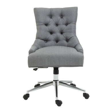 Orsina Anita Home Office Chair – Grey Fabric with Chrome Swivel Base