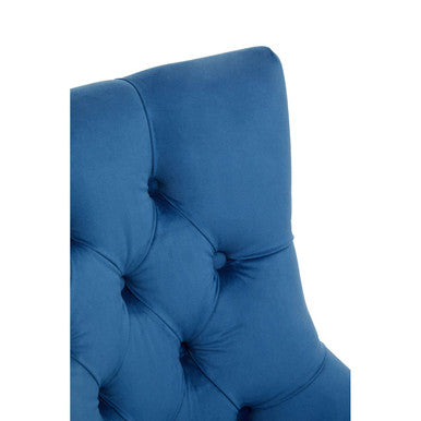 Orsina Anita Blue Velvet Home Office Chair | Swivel Gold Base
