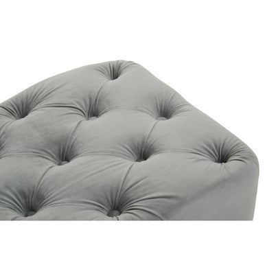 Orsina Alea Grey Velvet Button Tufted Bench – Modern Bedroom Seating