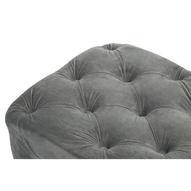 Orsina Alea Grey Velvet Button Tufted Bench – Modern Bedroom Seating