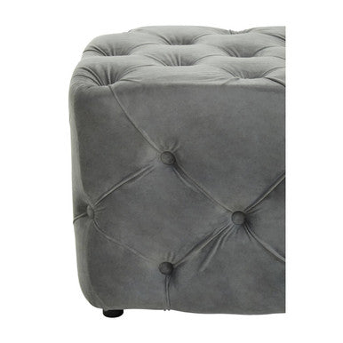 Orsina Alea Grey Velvet Button Tufted Bench – Modern Bedroom Seating