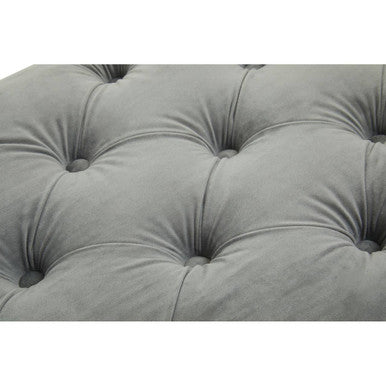 Orsina Alea Grey Velvet Button Tufted Bench – Modern Bedroom Seating