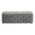 Orsina Alea Grey Velvet Button Tufted Bench – Modern Bedroom Seating