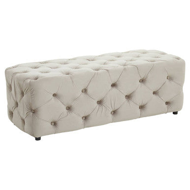 Orsina Alea Mink Velvet Button Tufted Bench – Glam Bedroom Seating