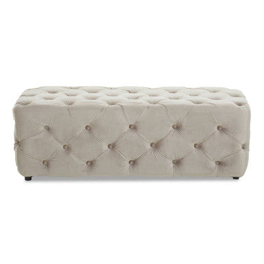 Orsina Alea Mink Velvet Button Tufted Bench – Glam Bedroom Seating
