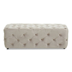 Orsina Alea Mink Velvet Button Tufted Bench – Glam Bedroom Seating