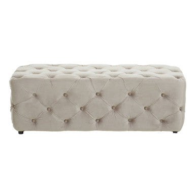 Orsina Alea Mink Velvet Button Tufted Bench – Glam Bedroom Seating
