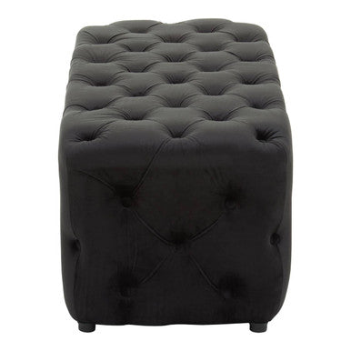Orsina Alea Black Velvet Bench – Tufted Entryway and Bedroom Seating