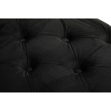 Orsina Alea Black Velvet Bench – Tufted Entryway and Bedroom Seating