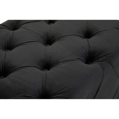 Orsina Alea Black Velvet Bench – Tufted Entryway and Bedroom Seating