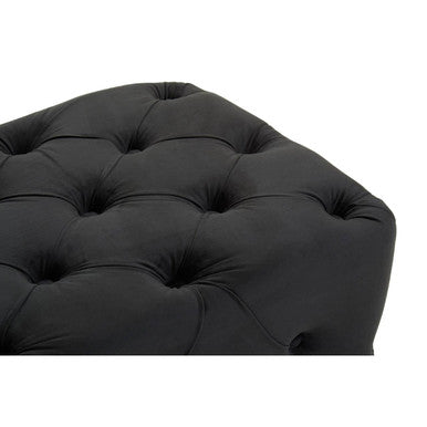 Orsina Alea Black Velvet Bench – Tufted Entryway and Bedroom Seating
