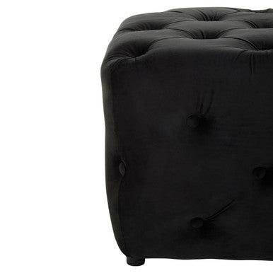 Orsina Alea Black Velvet Bench – Tufted Entryway and Bedroom Seating