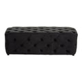 Orsina Alea Black Velvet Bench – Tufted Entryway and Bedroom Seating