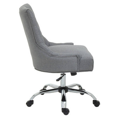 Orsina Anita Home Office Chair – Grey Fabric Swivel with Chrome Base