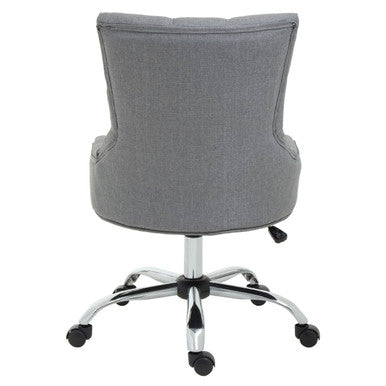 Orsina Anita Home Office Chair – Grey Fabric Swivel with Chrome Base